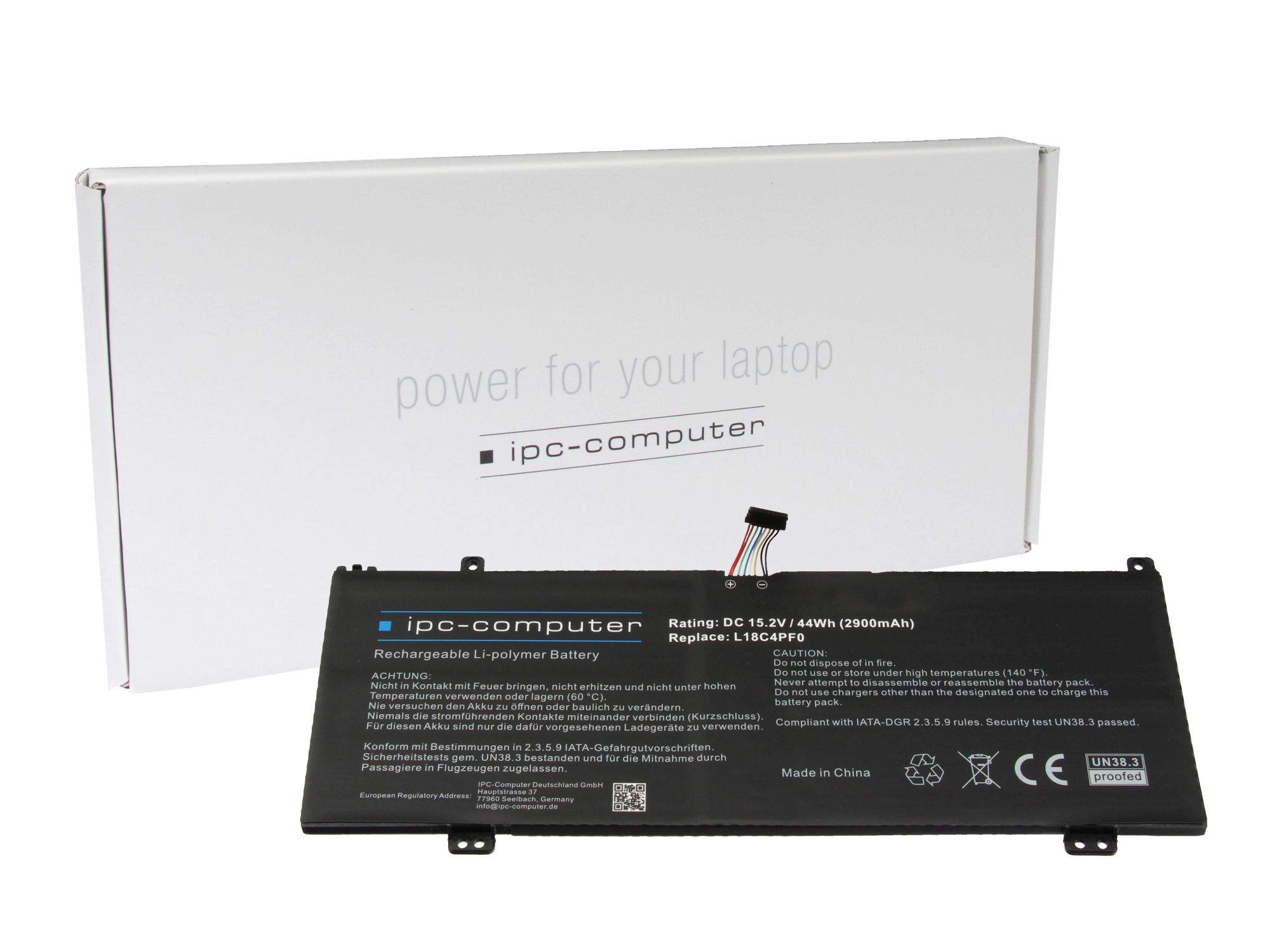 IPC-COMPUTER Lenovo 5B10S73499 IPC-Computer Akku 44Wh kompatibel