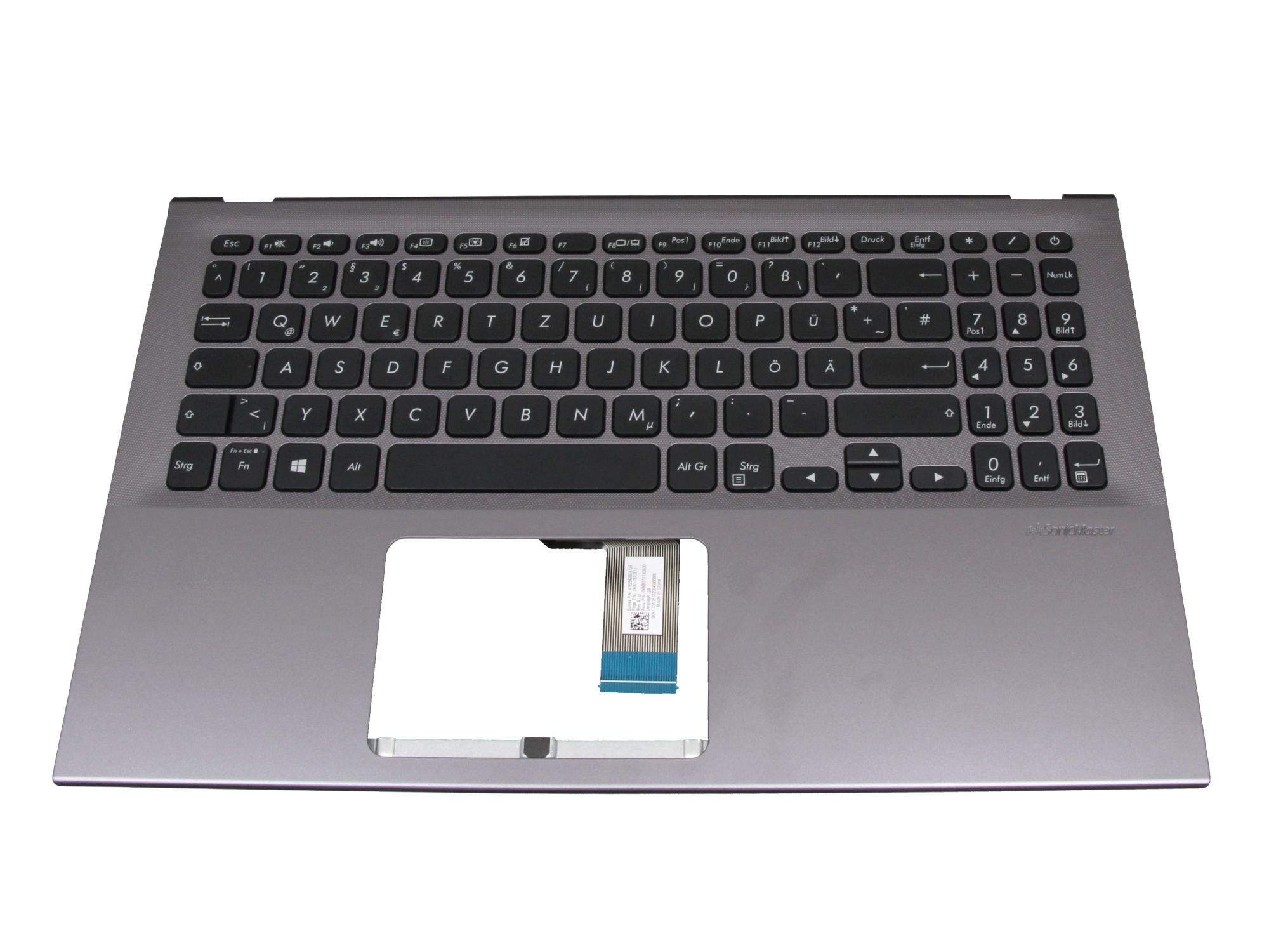 ASUS Tastatur inkl. Topcase DE (deutsch) schwarz/grau für Asus VivoBook 15 X512FL