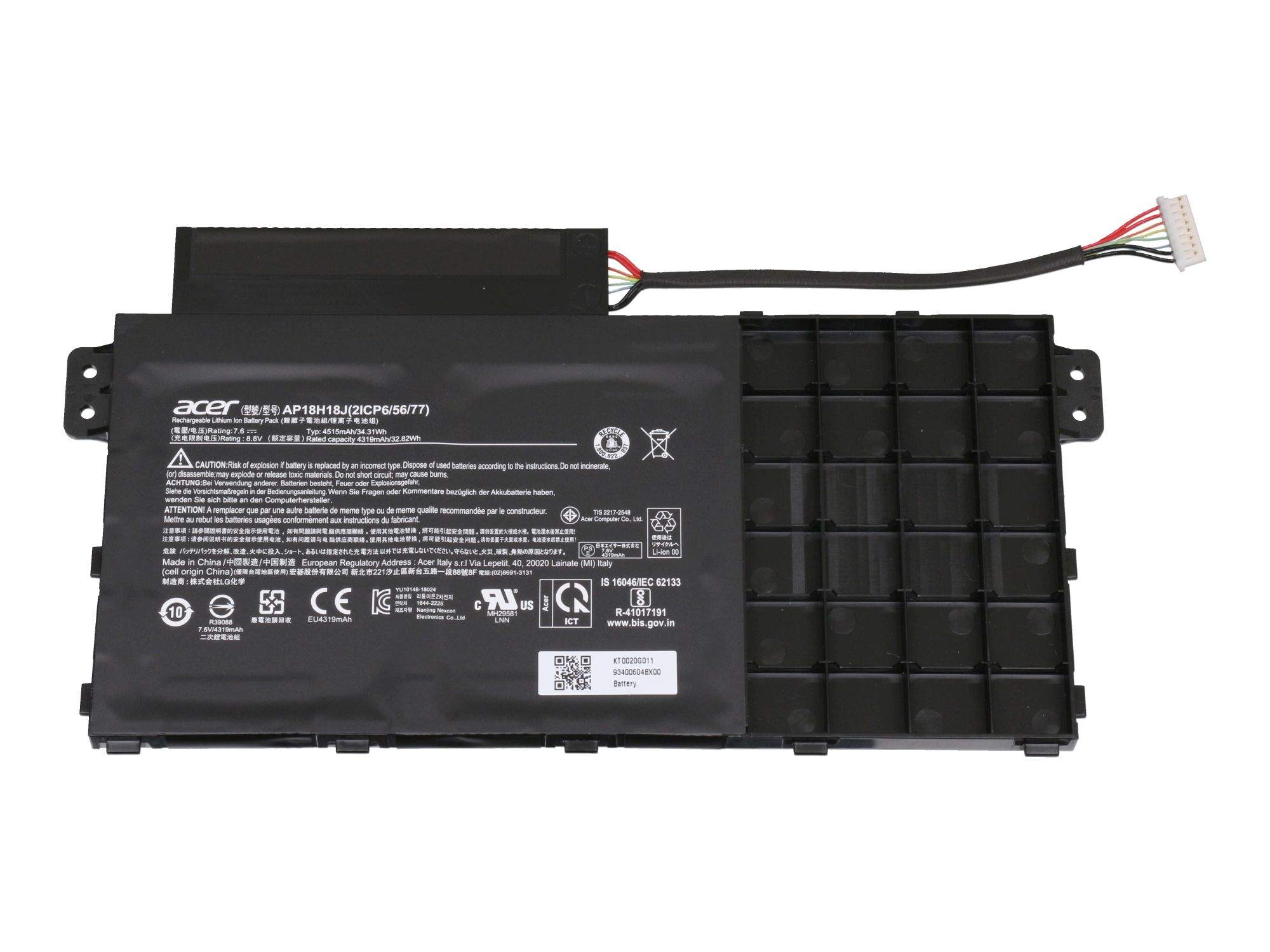 ACER Akku 34,31Wh Original (7,6V) für Acer TravelMate B114-21