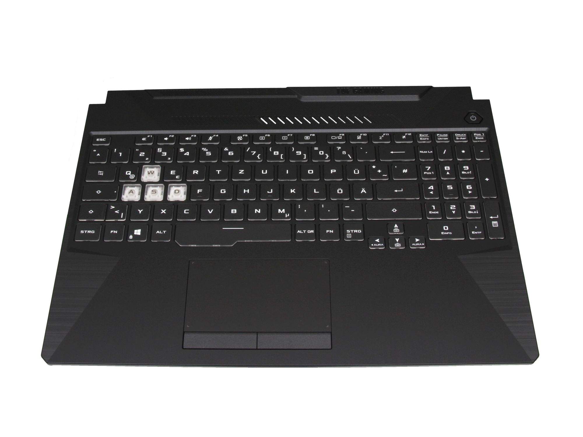 ASUS 90NR0753-R30GE1 Tastatur inkl. Topcase DE (deutsch) schwarz/transparent/schwarz mit Backlight