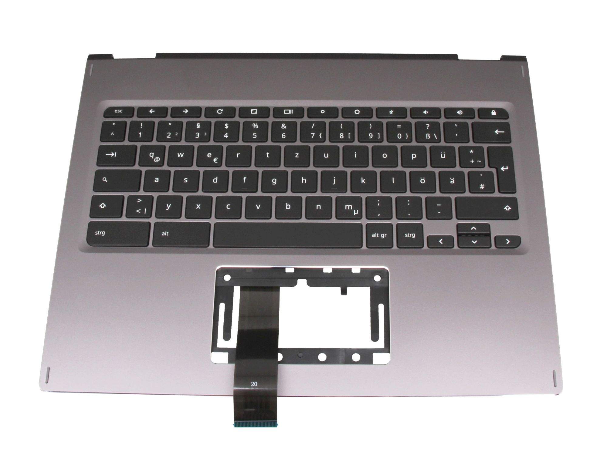 ACER Tastatur inkl. Topcase DE (deutsch) schwarz/silber für Acer Chromebook Spin 13 (CP713-1WN)