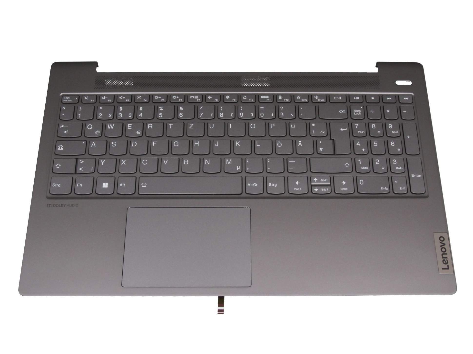 LENOVO Tastatur inkl. Topcase DE (deutsch) grau/grau mit Backlight für Lenovo IdeaPad 5-15ARE05 (81Y