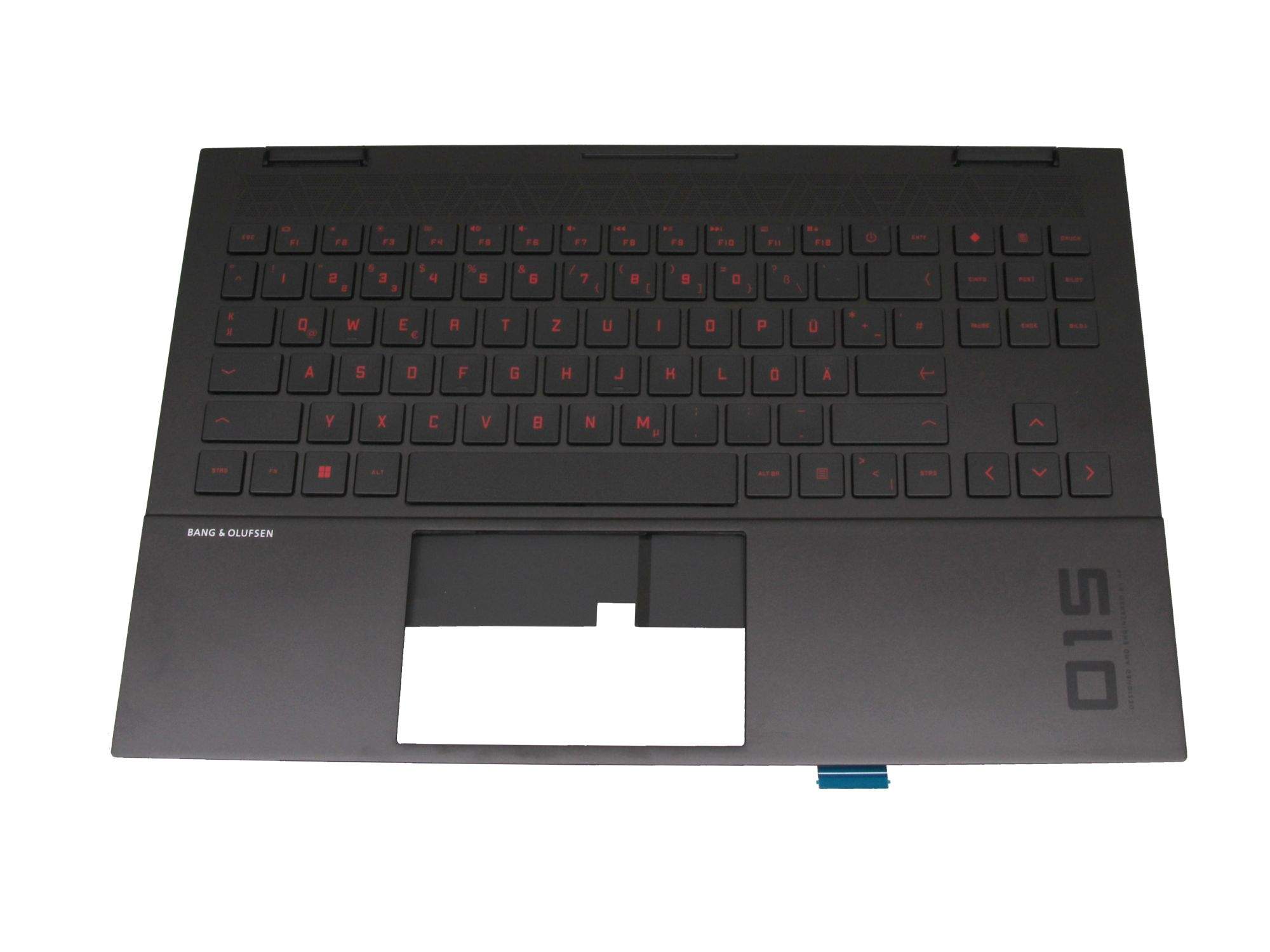 HP Tastatur inkl. Topcase DE (deutsch) schwarz/schwarz mit Backlight für HP Omen 15-ek0000