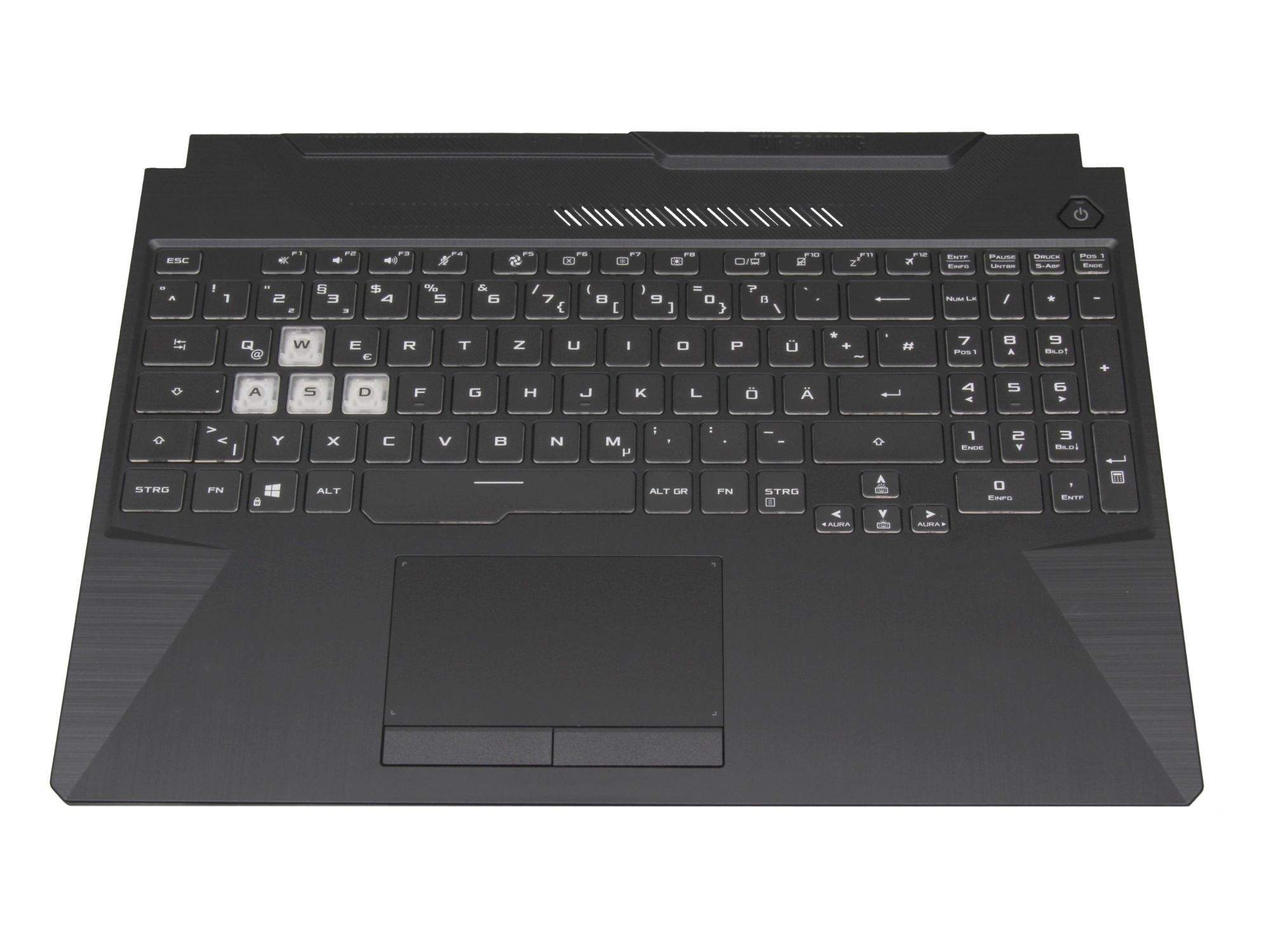 ASUS 0KNR0-681MGE00 Tastatur inkl. Topcase DE (deutsch) schwarz/transparent/schwarz mit Backlight