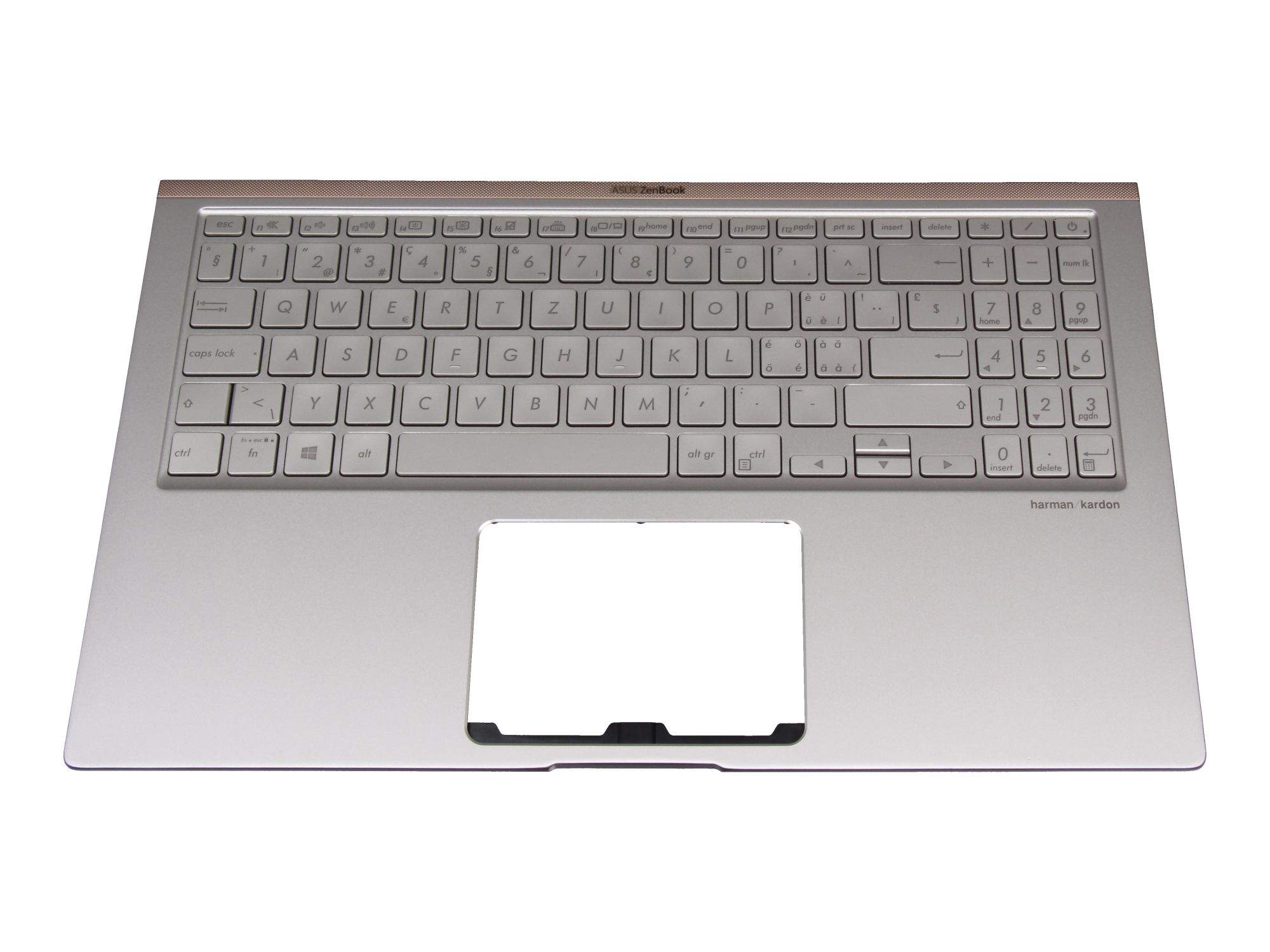 ASUS Tastatur inkl. Topcase SF (schweiz-französisch) silber/silber mit Backlight für Asus ZenBook 15