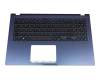 0KN1-AH5GE12 Original Pega Tastatur inkl. Topcase DE (deutsch) schwarz/blau mit Backlight