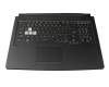 0KNR0-681WUS00 Original Asus Tastatur inkl. Topcase US (englisch) schwarz/transparent/grau mit Backlight