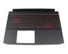 Tastatur inkl. Topcase DE (deutsch) schwarz/rot/schwarz mit Backlight original für Acer Nitro 5 (AN515-55)