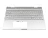 46M0EDCS0005 Original HP Tastatur inkl. Topcase DE (deutsch) silber/silber mit Backlight