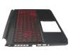 6B.QAZN2.014 Original Acer Tastatur inkl. Topcase DE (deutsch) schwarz/rot/schwarz mit Backlight