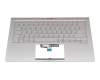 9Z.NFKBU.10G Original Darfon Tastatur inkl. Topcase DE (deutsch) silber/silber mit Backlight