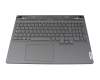 V223620AK1-GR Original Sunrex Tastatur inkl. Topcase DE (deutsch) grau/grau mit Backlight